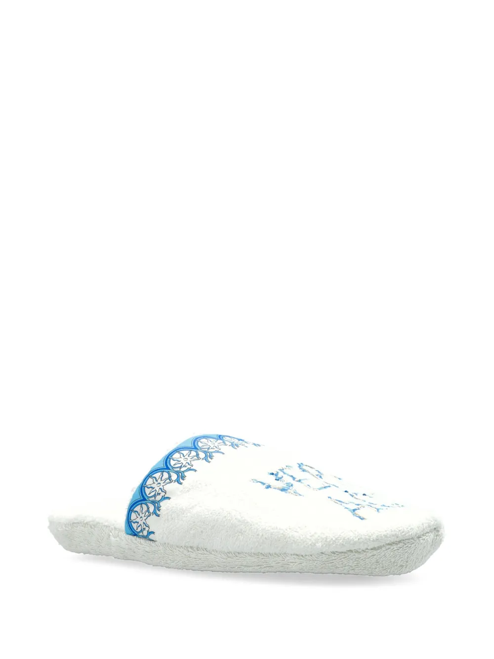 Versace embroidered slippers White