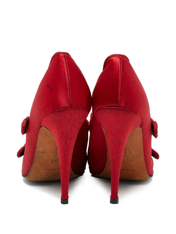 Manolo Blahnik プレオウンド サテンパンプス | レッド | FARFETCH JP