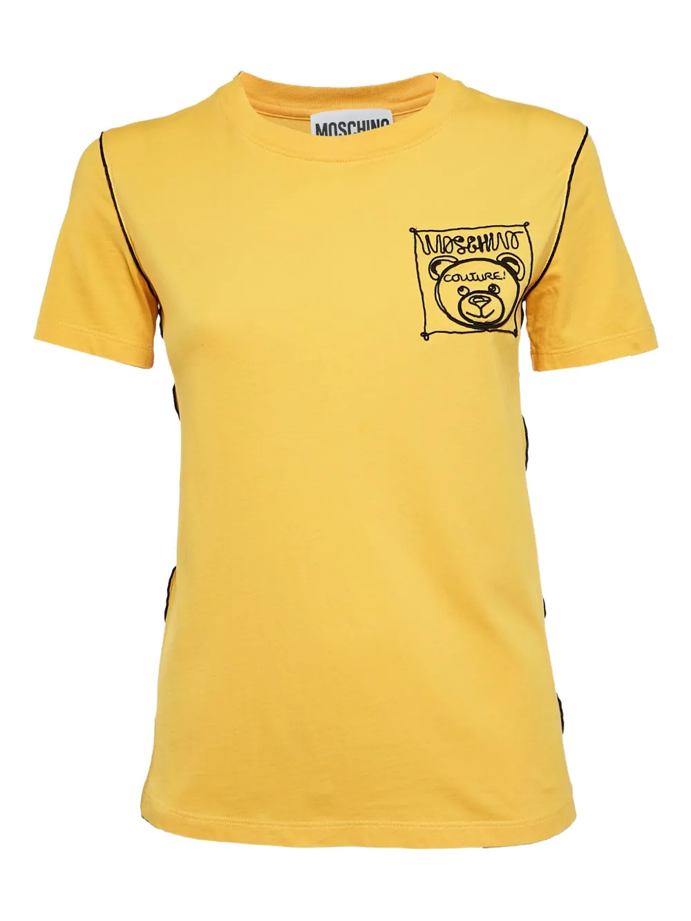 Click to view more detailed imagery on our partner's website Pre-owned Moschino Teddy Bear-embroidered T-shirt In Yellow