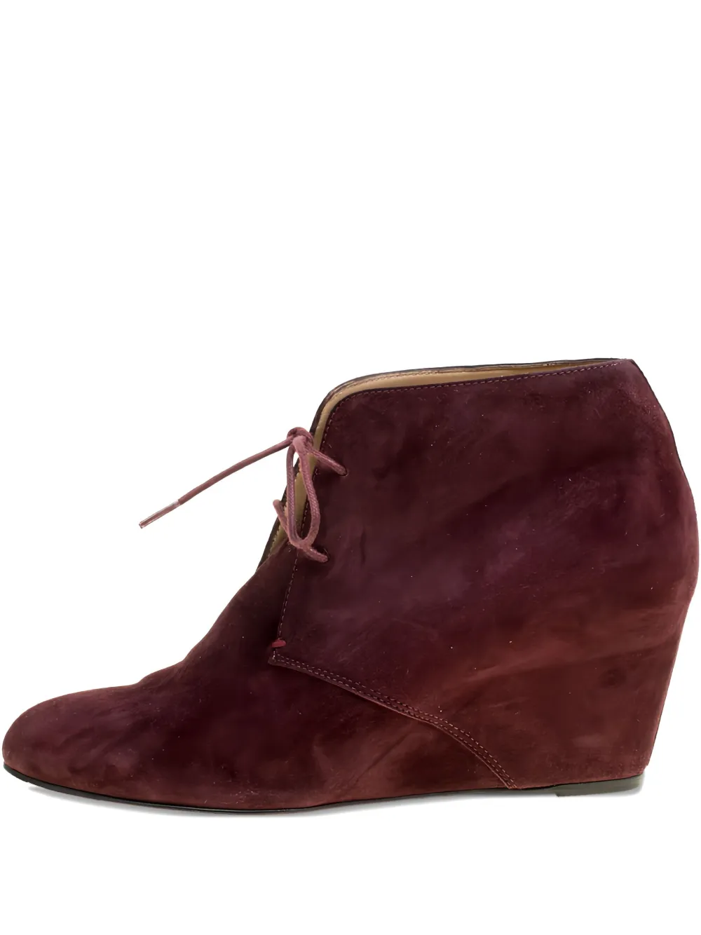 Christian Louboutin Pre-Owned 75mm Compacta suede wedge boots - レッド Christian Louboutin Pre-Owned 75mm Compacta suede wedge boots - レッド