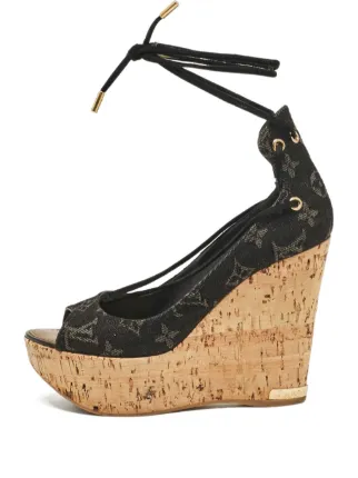 Louis Vuitton Pre-Owned 150mm Monogram Sandals | Black | FARFETCH