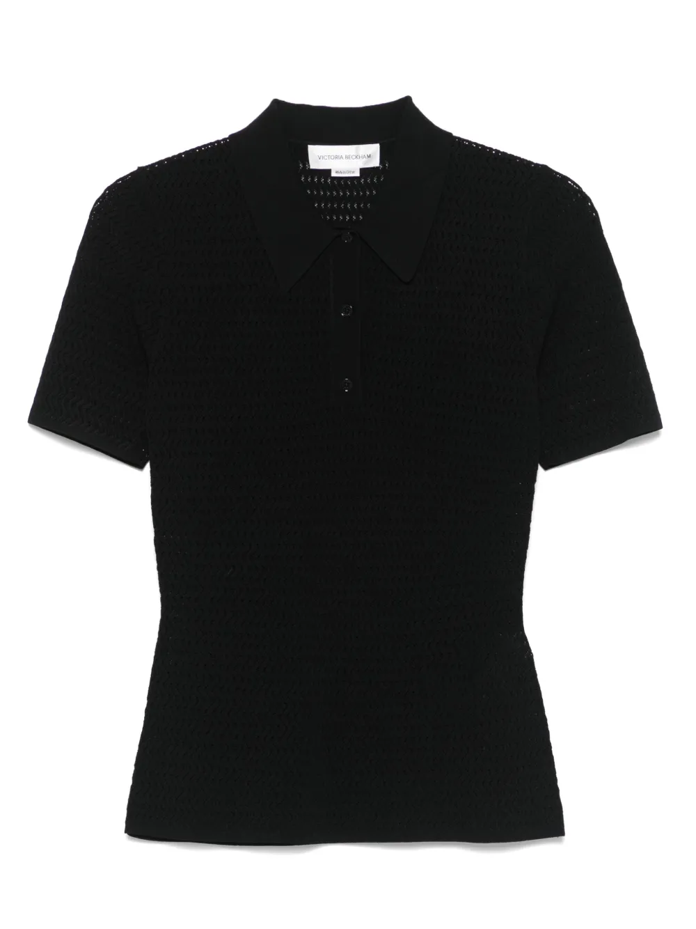 Victoria Beckham Geperforeerde polotop Zwart