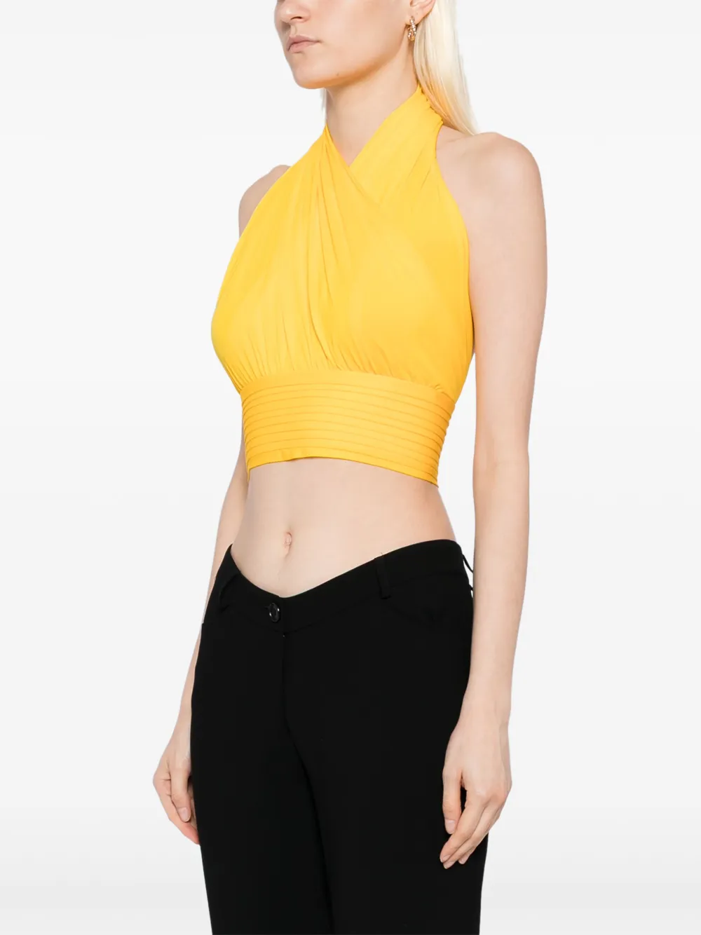 Herve L. Leroux Top met hoge hals Geel