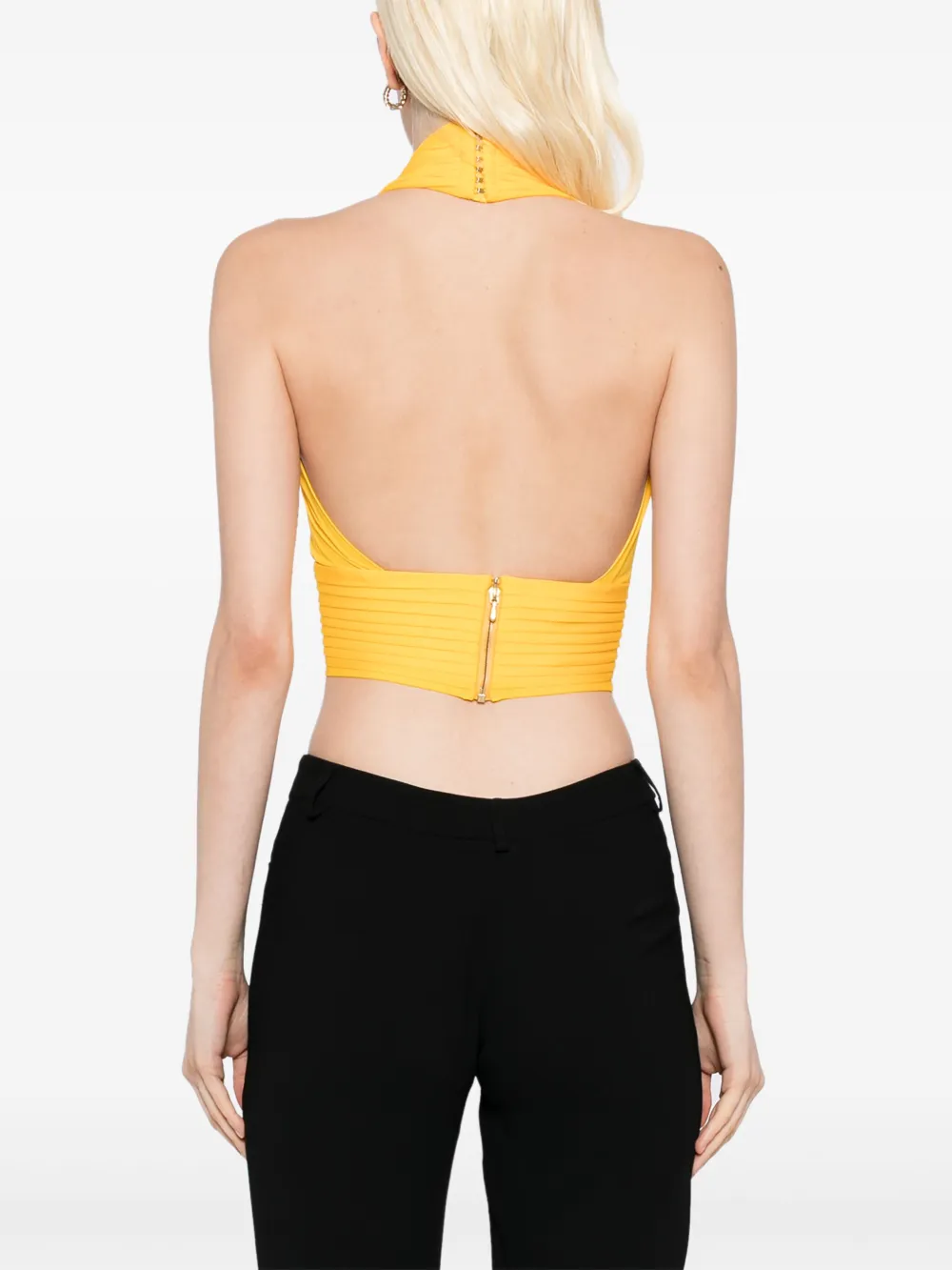 Herve L. Leroux Top met hoge hals Geel