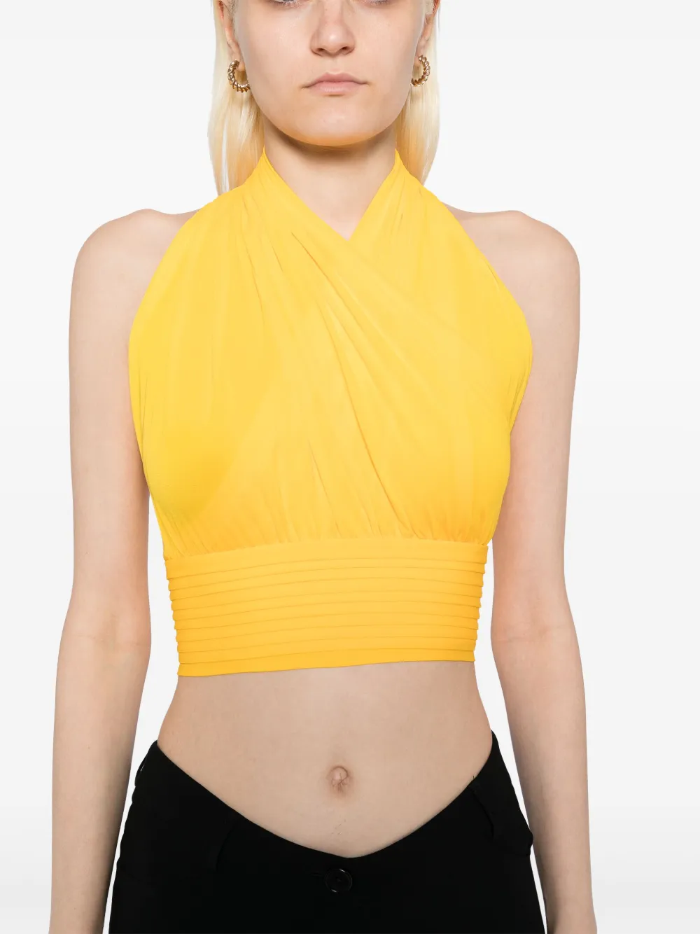 Herve L. Leroux Top met hoge hals Geel