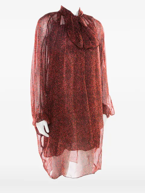 Saint Laurent Pre-Owned vestido con moño en el cuello