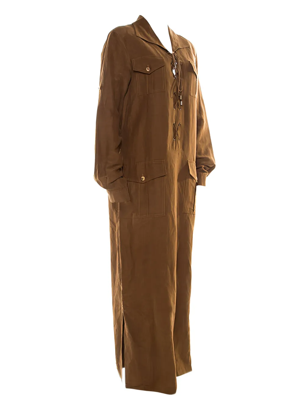 Michael Kors Vintage Jurk met klepzak en veters - Bruin