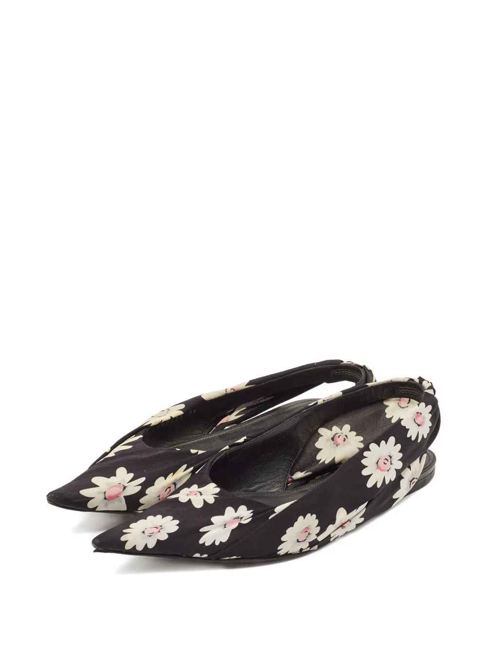 Pre-owned Balenciaga Floral Pointed-toe Flats