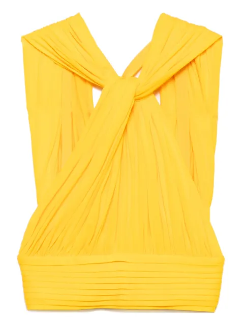 Herve L. Leroux ruched multiway cut in cropped top