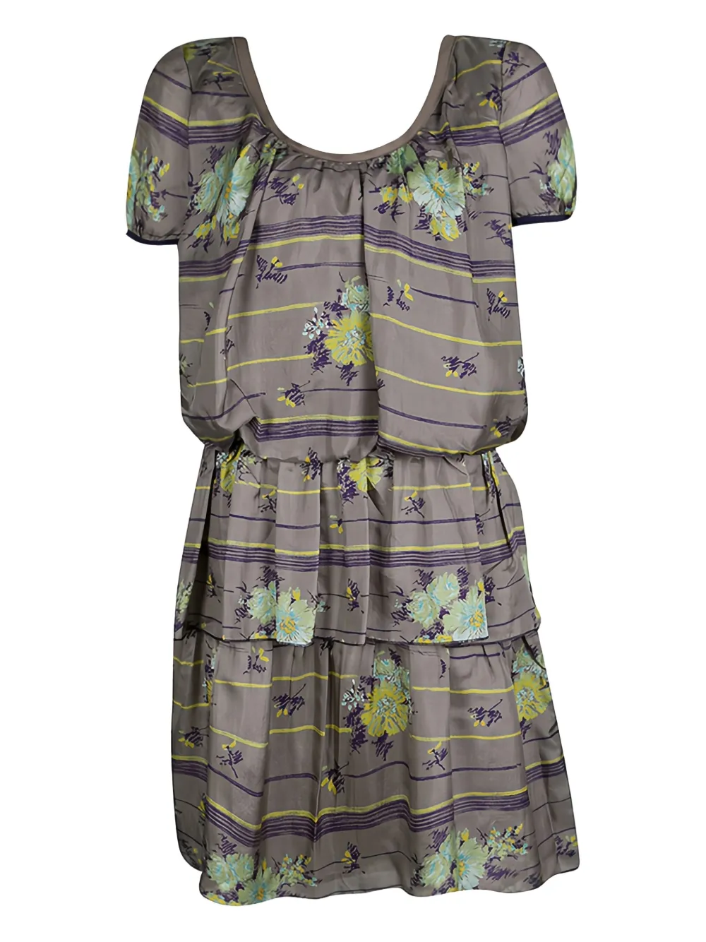 Philosophy Di Alberta Ferretti Vintage floral-print tiered dress | Grey | Image 1