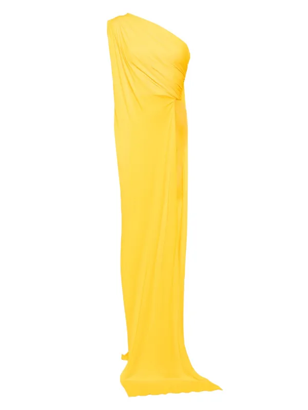 Herve L. Leroux One Shoulder Multiway Draped Top | Yellow