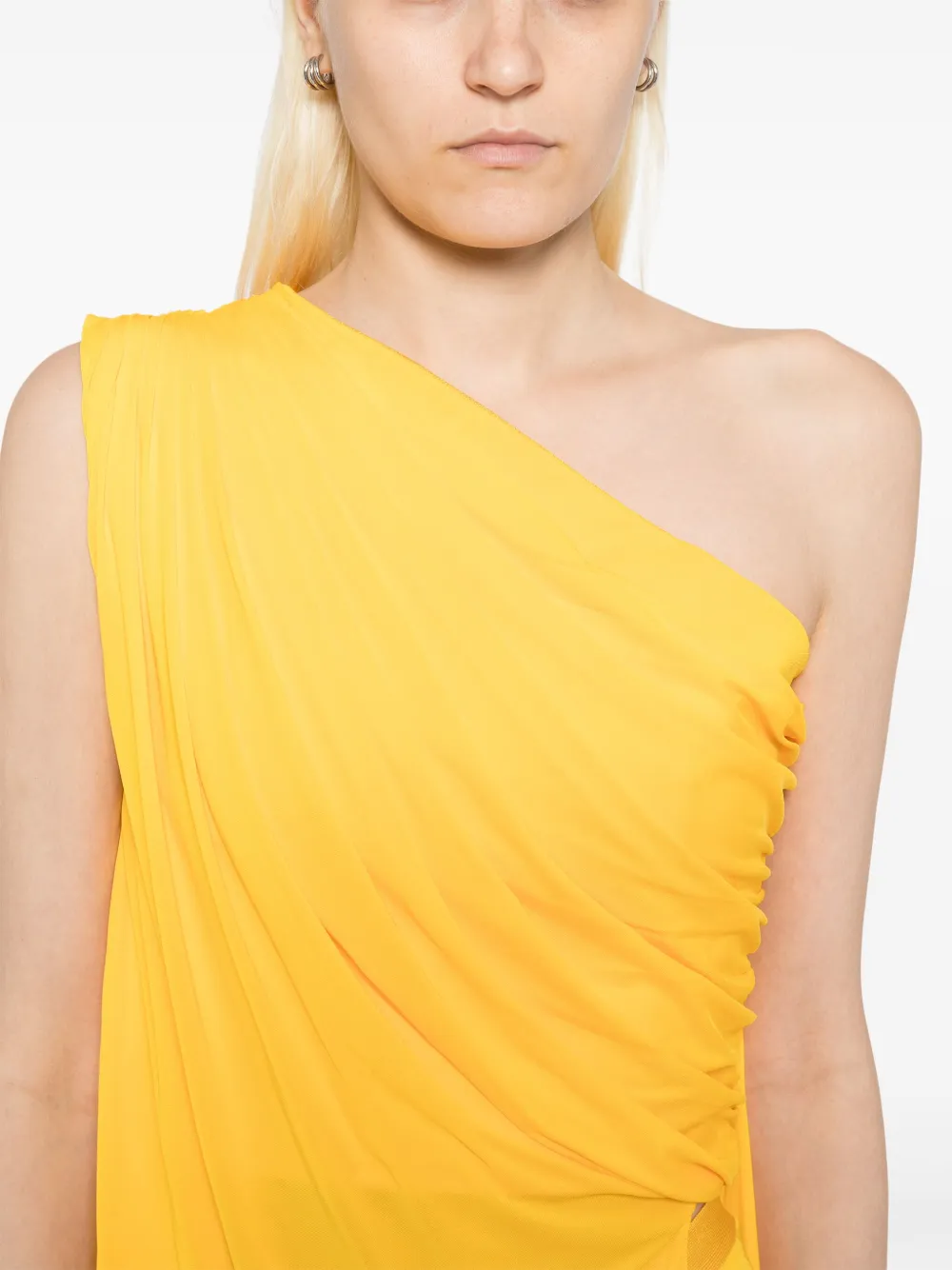 Herve L. Leroux Asymmetrische gedrapeerde top Geel