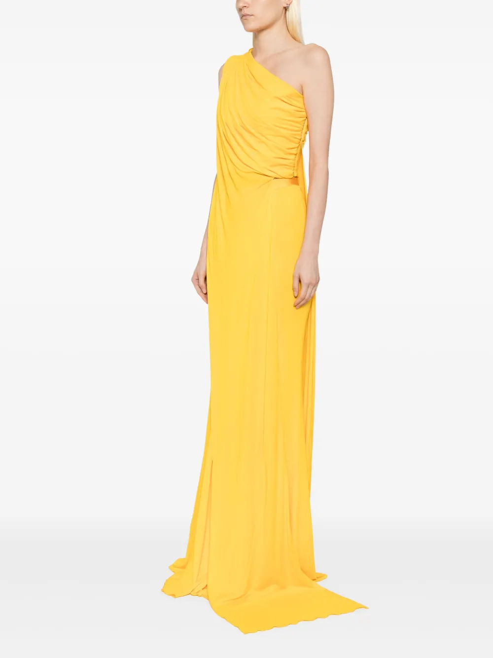 Herve L. Leroux Asymmetrische gedrapeerde top Geel
