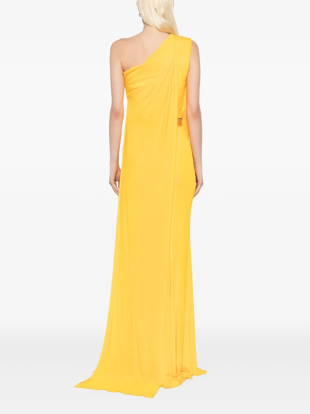 Herve L. Leroux Asymmetrische gedrapeerde top Geel