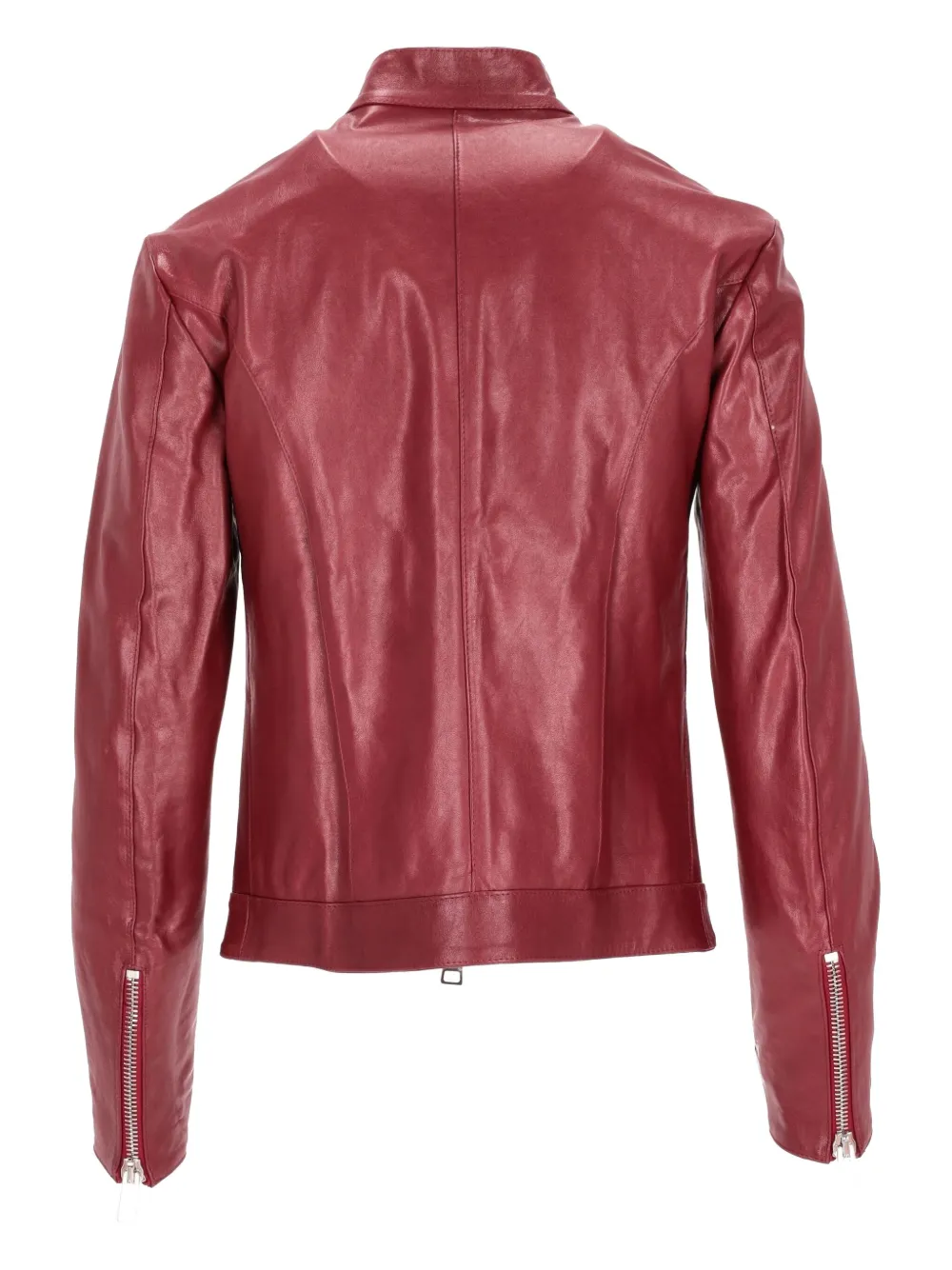 LA ROSE Leren jack met rits Rood