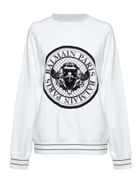Balmain Pre-Owned crest-motif sweatshirt