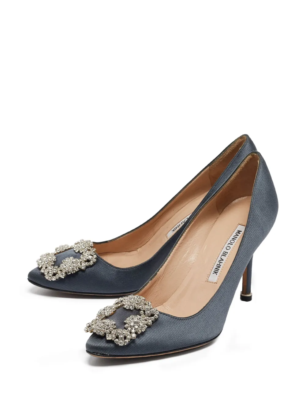 Manolo Blahnik escarpins satinés Hangisi 85 mm à bout pointu pre-owned | Image 2
