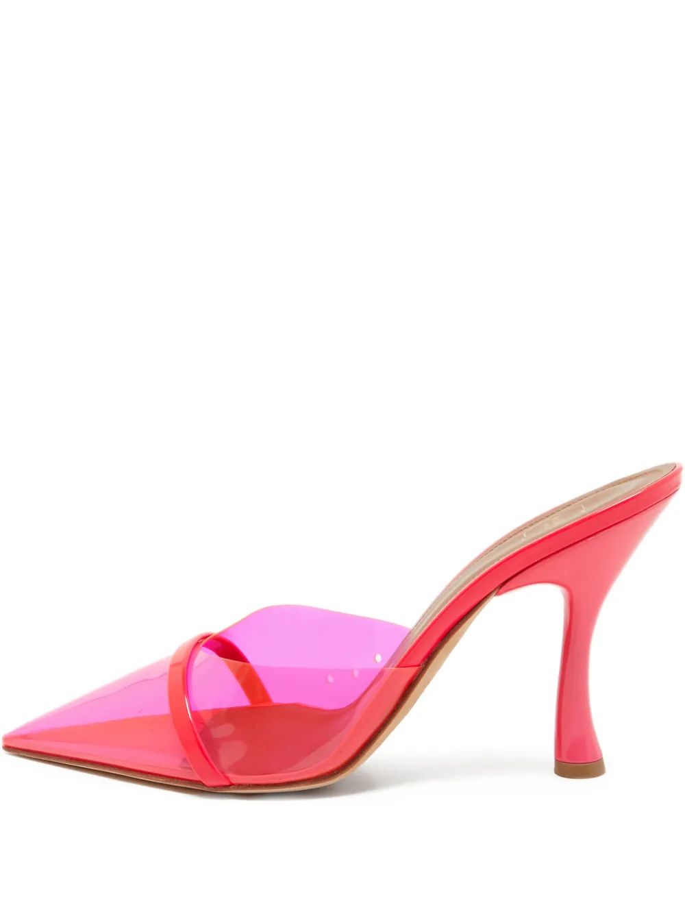 Malone Souliers 105mm pre-owned transparent pointed-toe mules | Pink | Image 1