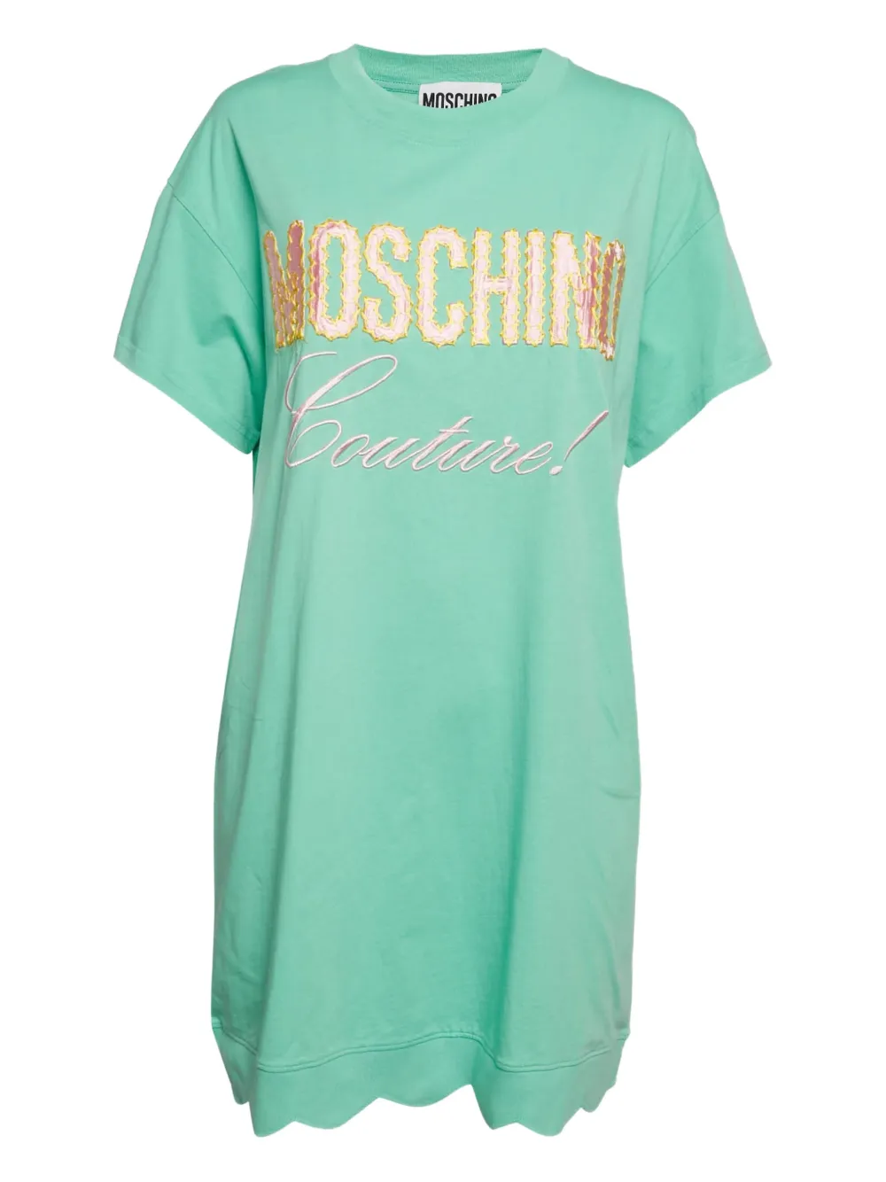 Moschino Pre-Owned vestido corto estilo playera con logo bordado | verde | Image 1
