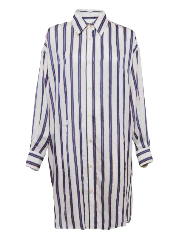 isabel marant shirt dress Isabel Marant Vintage Pre-owned Striped Shirt Dress | White