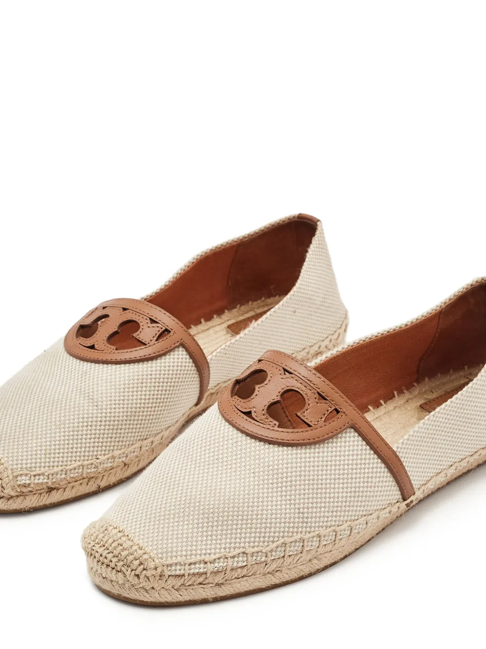 Pre-owned Tory Burch  Sidney Flat Espadrilles In Neutral