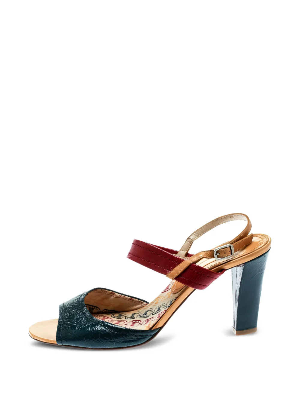 Celine Pre-Owned 80mm patent-leather sandals | Green | Image 1