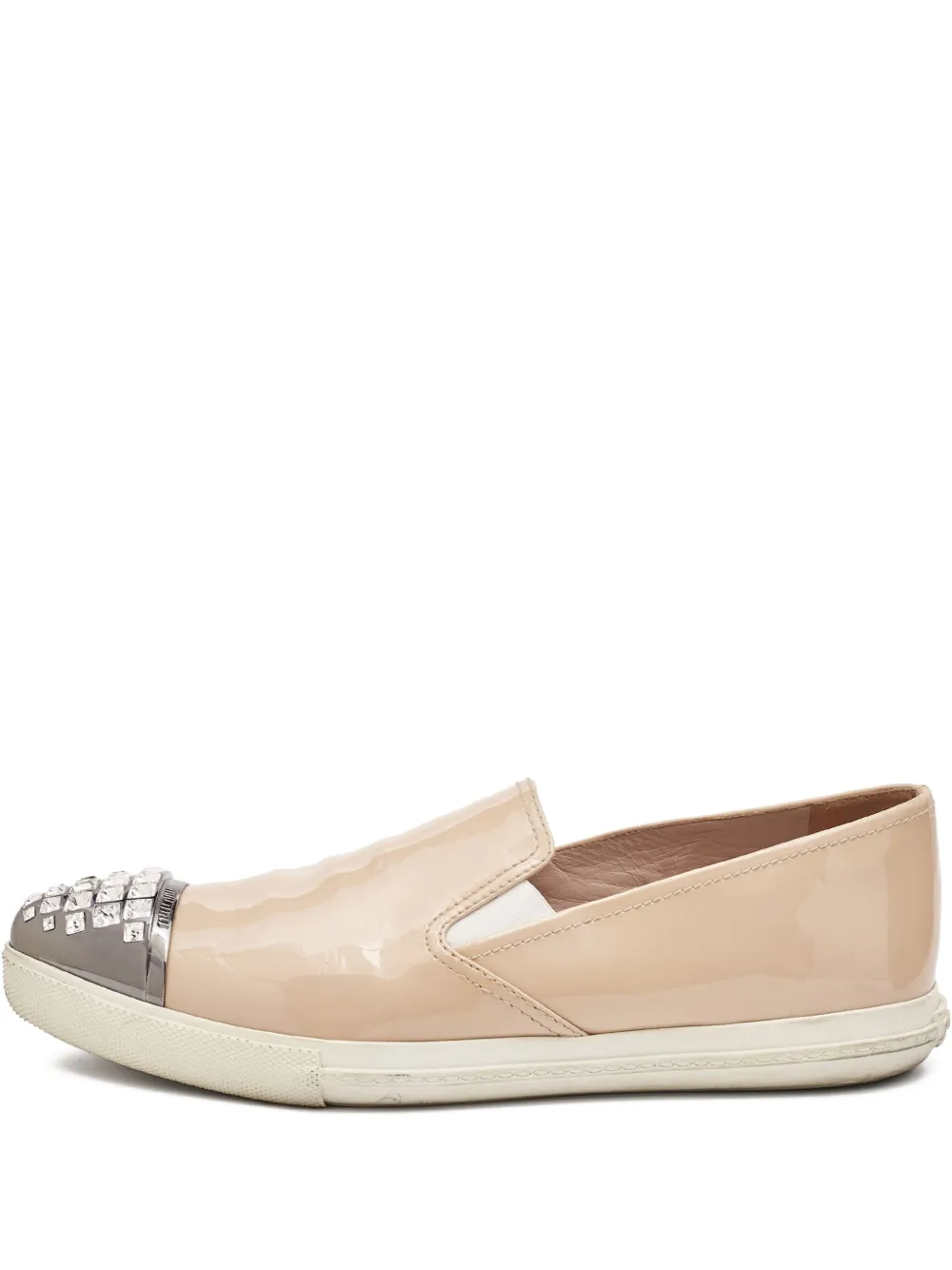 Miu Miu Pre-Owned leather sneakers | Neutrals | Image 1