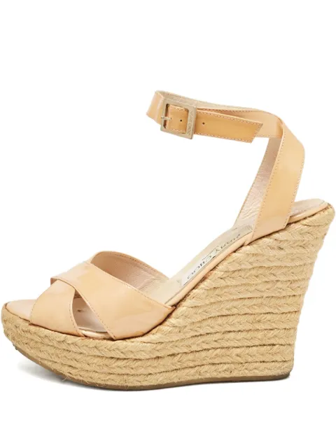 Jimmy Choo Pre-Owned patent-leather wedge sandals