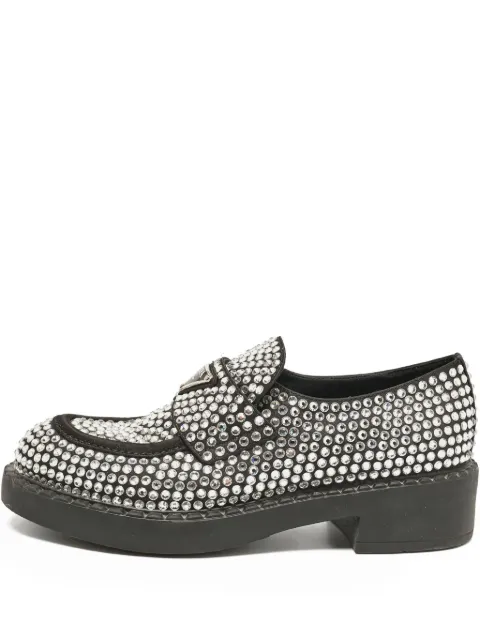 Prada Pre-Owned crystal-embellished loafers