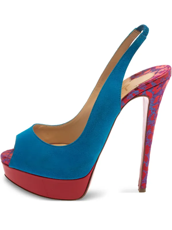 Christian Louboutin Pre-Owned 145mm Lady Peep Sandals | Blue