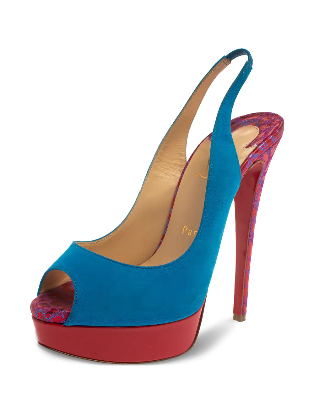 Christian Louboutin Pre-Owned 145 mm Lady Peep sandalen - Blauw