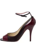 Jimmy Choo Pre-Owned 105mm patent leather stiletto ankle-strap pumps - Black