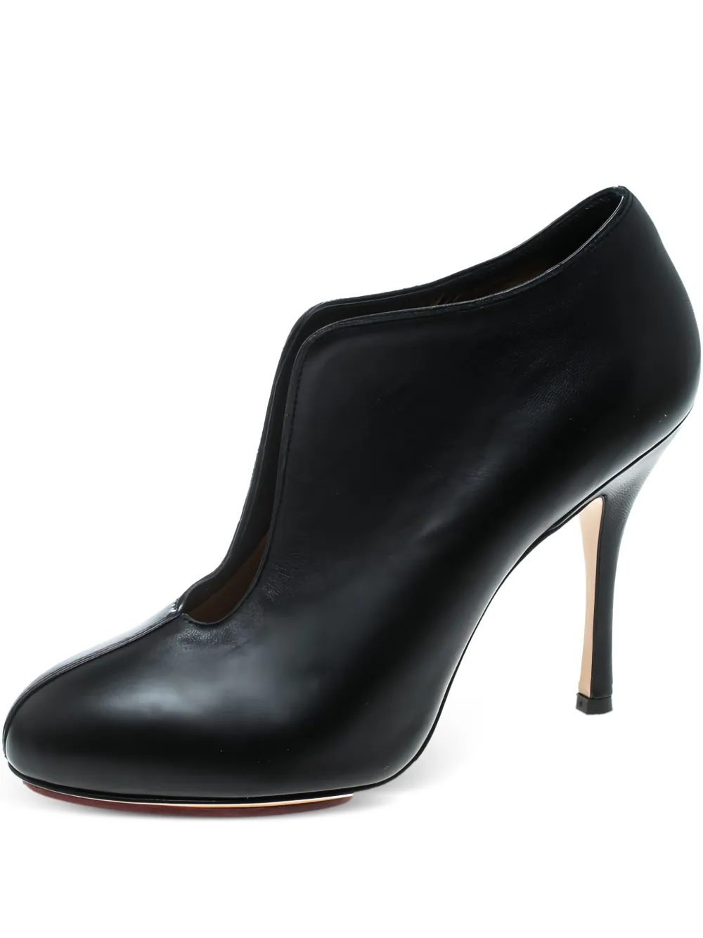 105mm leather heeled boots