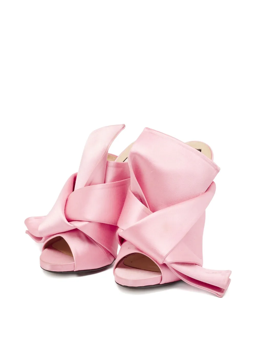 Nº21 120 mm leren muiltjes met hak - Roze