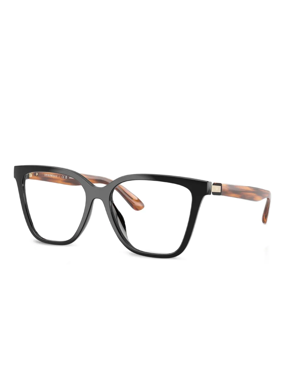 Emporio Armani Zonnebril met vierkant montuur - Zwart