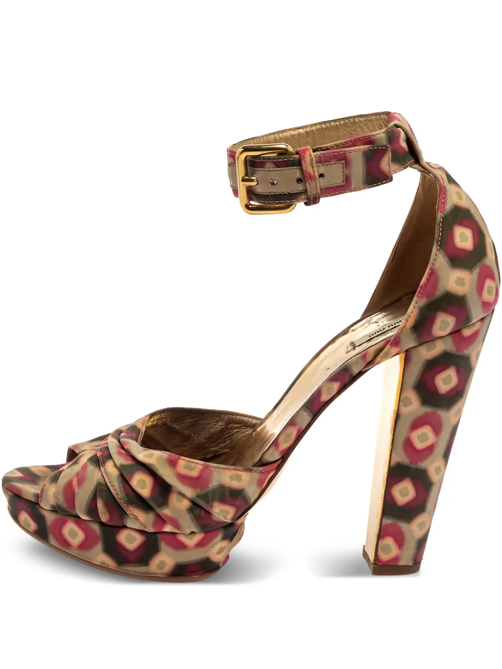 Miu Miu Pre-Owned 125mm leather heeled sandals | Neutrals | Image 1