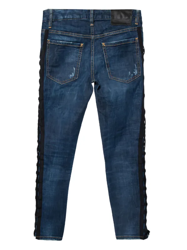 DSQUARED2 pre-owned lace-detail Jeans | Blue | FARFETCH