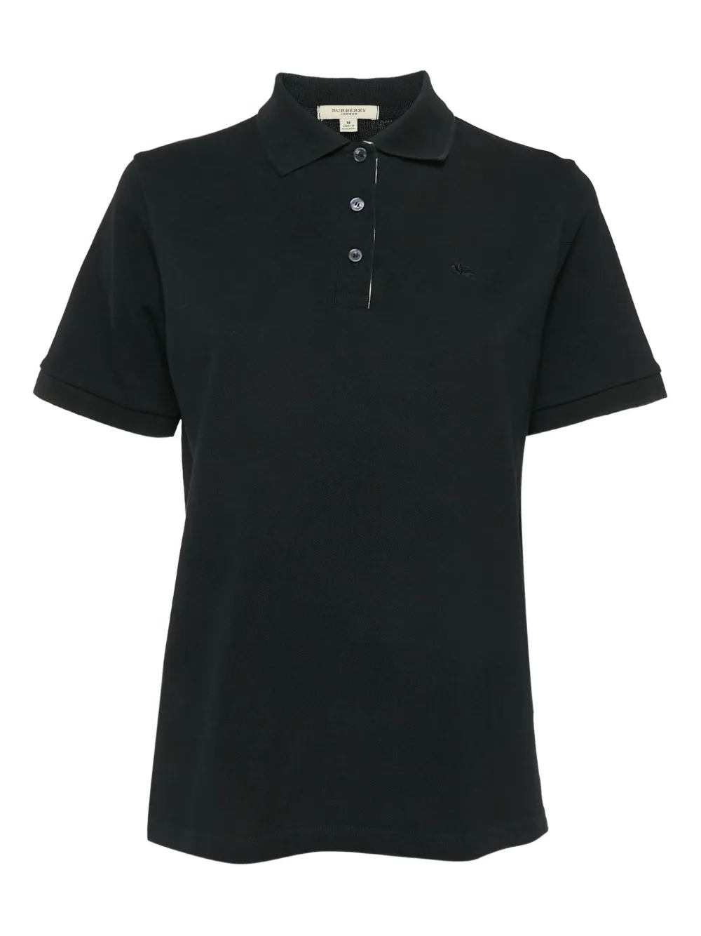 Burberry Pre-Owned logo-embroidered polo shirt | Black | Image 1