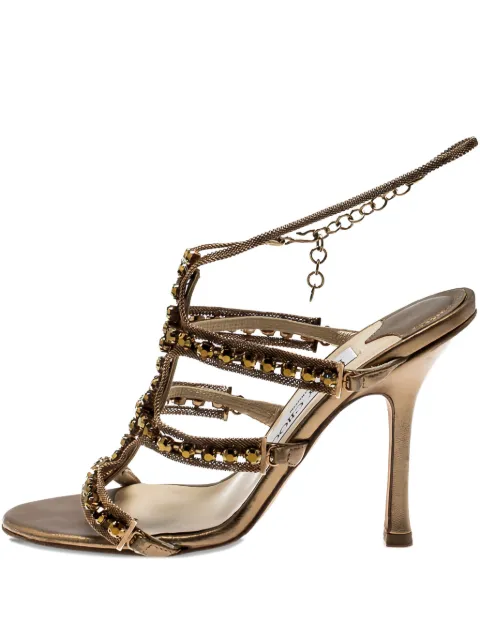 Jimmy Choo Pre-Owned sandales à détail de chaîne 100 mm