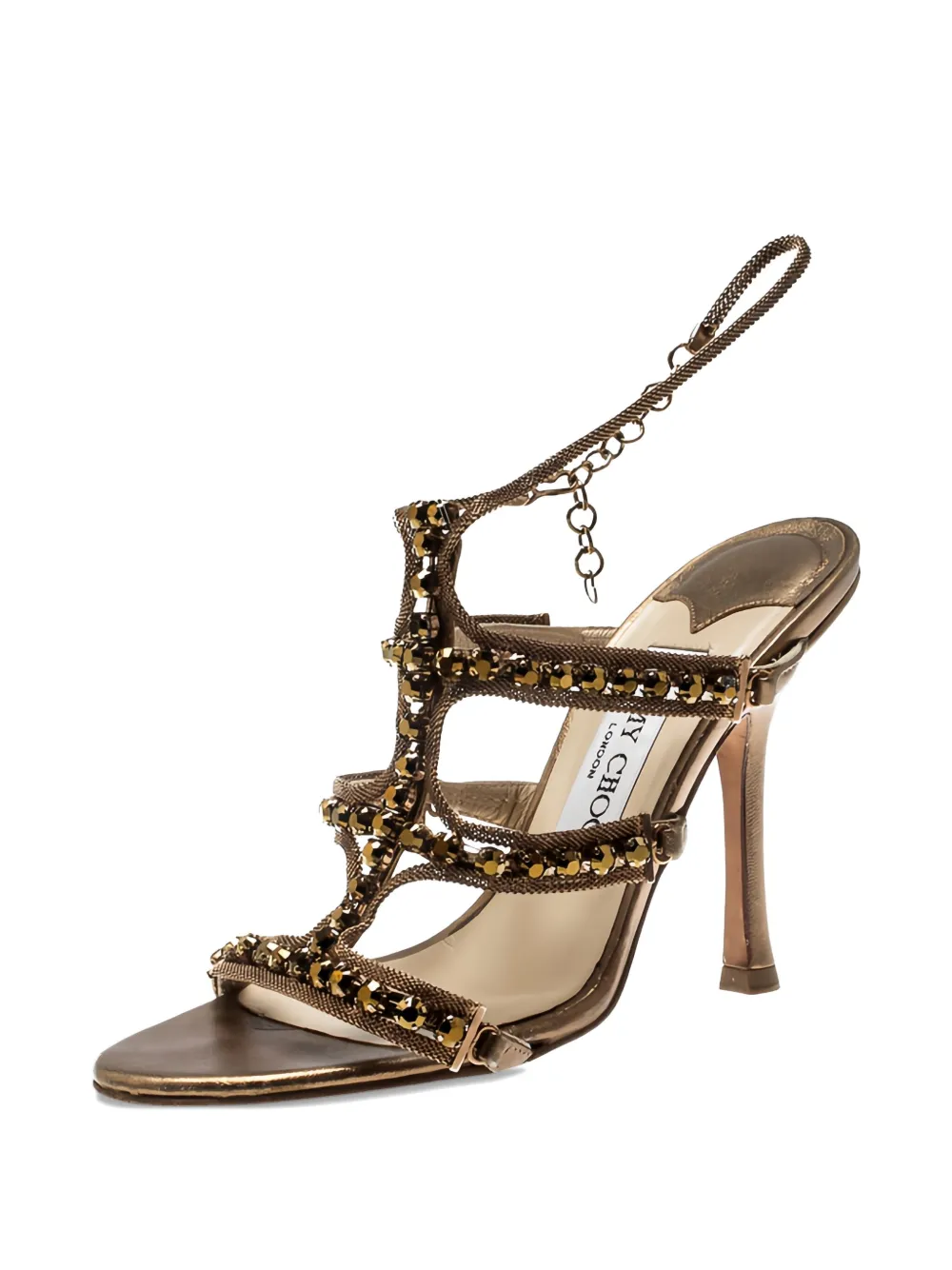 Jimmy Choo Pre-Owned 100mm metal chain embellished sandals | Image 2