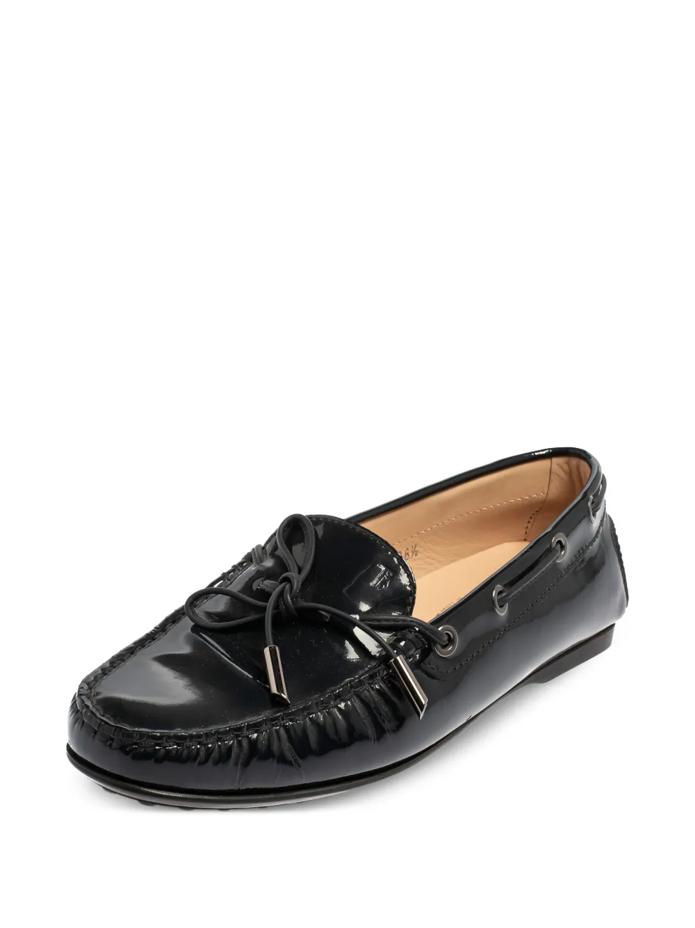 Tod's Vintage Pre-owned City Gommino lakleren bootschoenen - Zwart