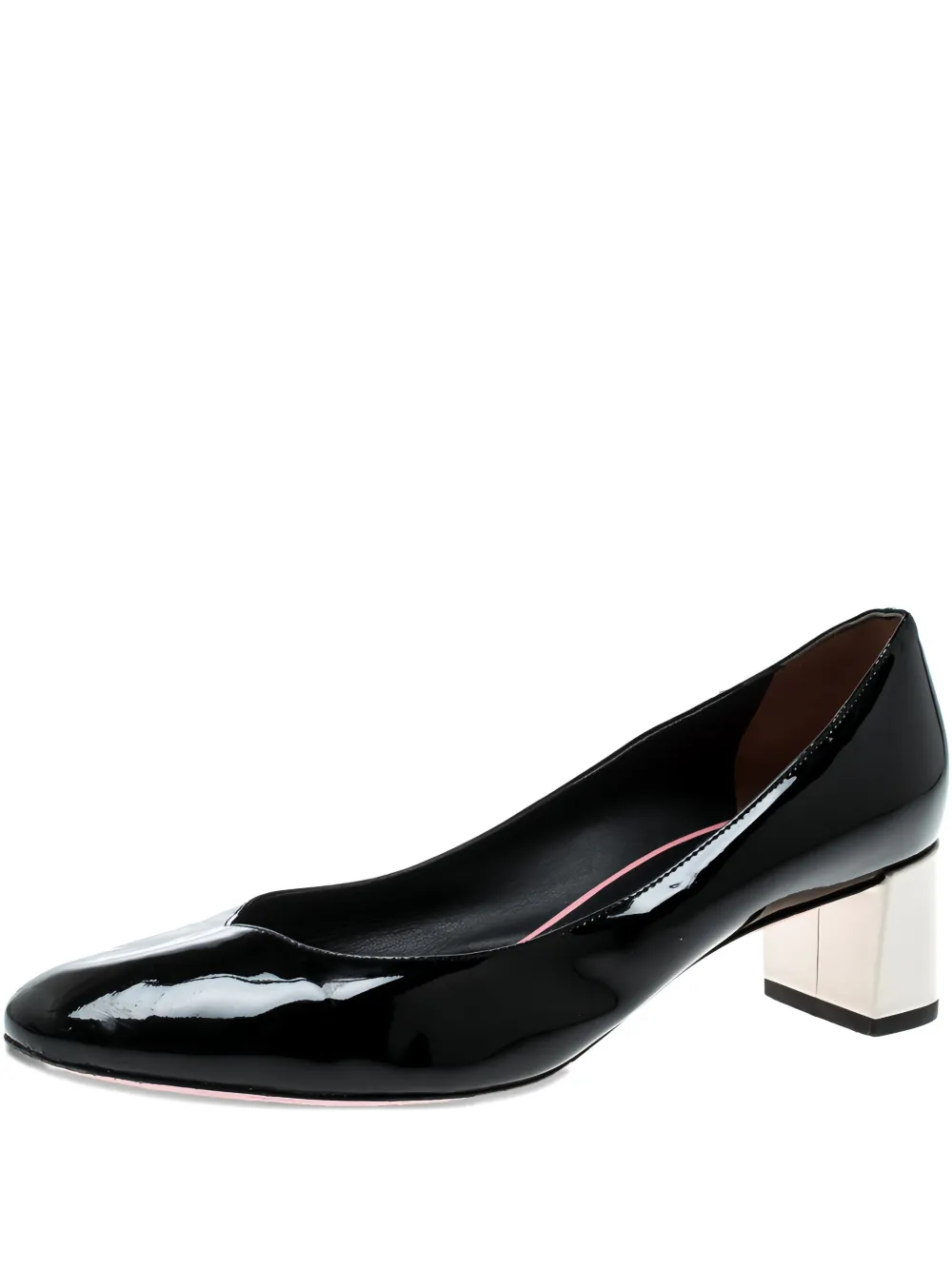 50mm Eloise patent leather block heel pumps
