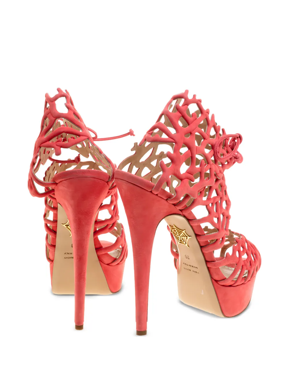 Charlotte Olympia 150 mm Goodness Gracious Reef sandalen - Oranje