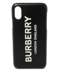 Burberry Pre-Owned leather logo iPhone case - Black