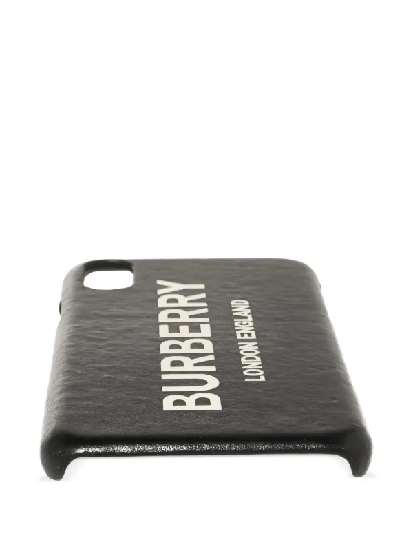 Burberry Pre-Owned Leather Logo iPhone Case | Black | FARFETCH