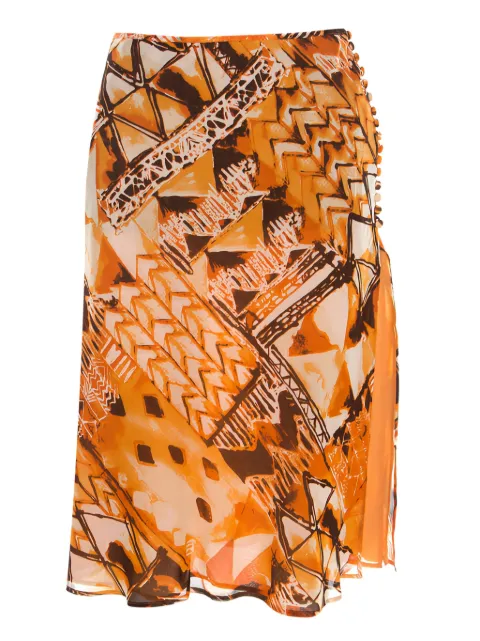 Escada Pre-Owned abstract-print silk skirt