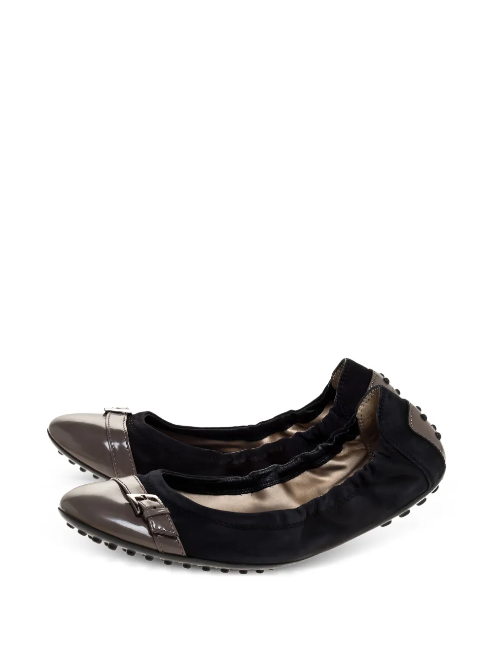Tod's Vintage Pre-owned suède ballerina's met gesp - Zwart