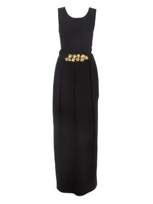 Patou Virgin wool-blend Pinafore Dress | Black | FARFETCH
