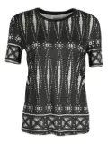 Tory Burch geometric-print cotton T-shirt - Black