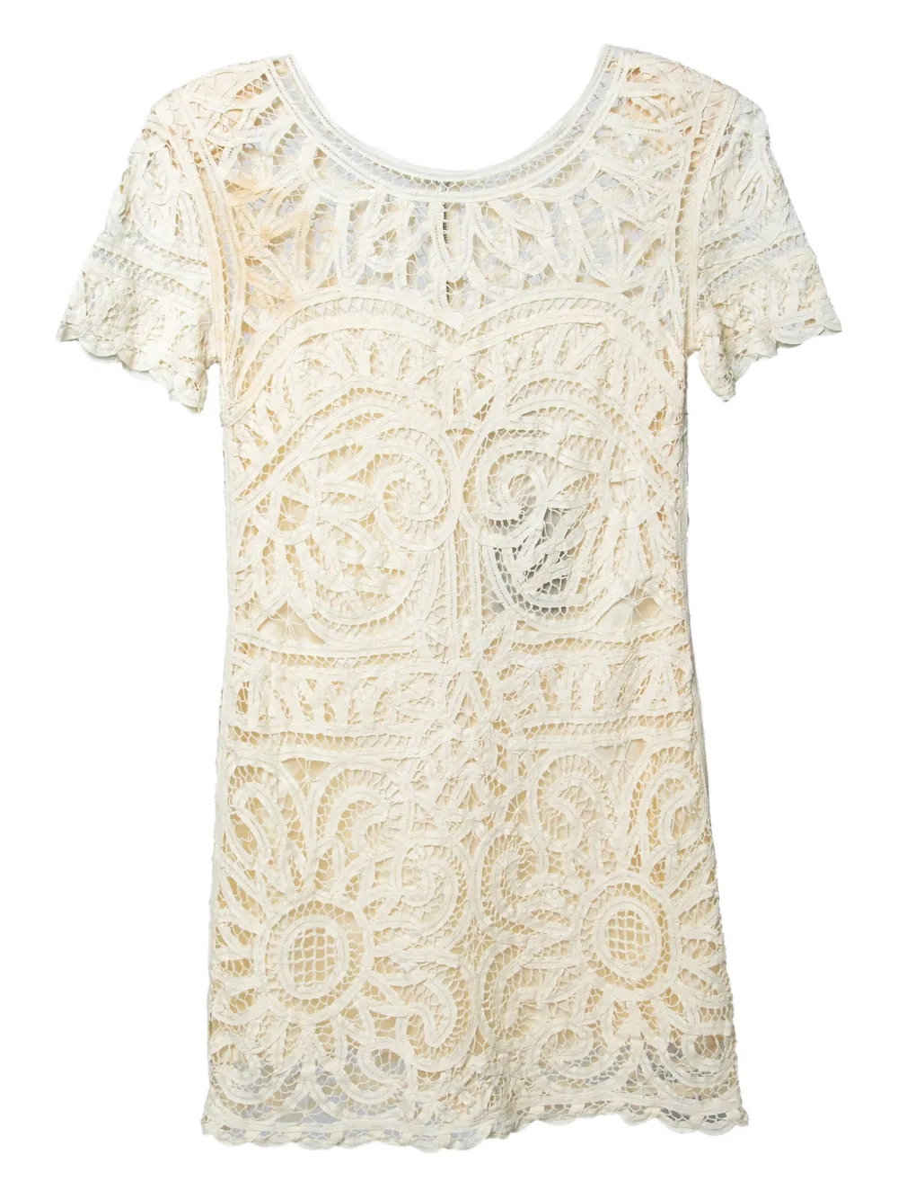 Sea short-sleeve lace dress | Neutrals | Image 1